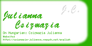 julianna csizmazia business card